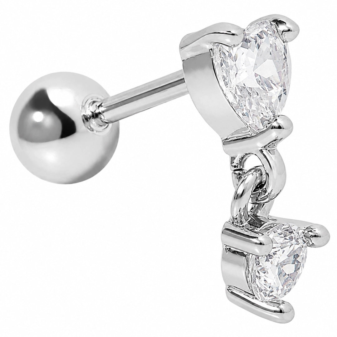 HEART DROP SILVER PIERCING