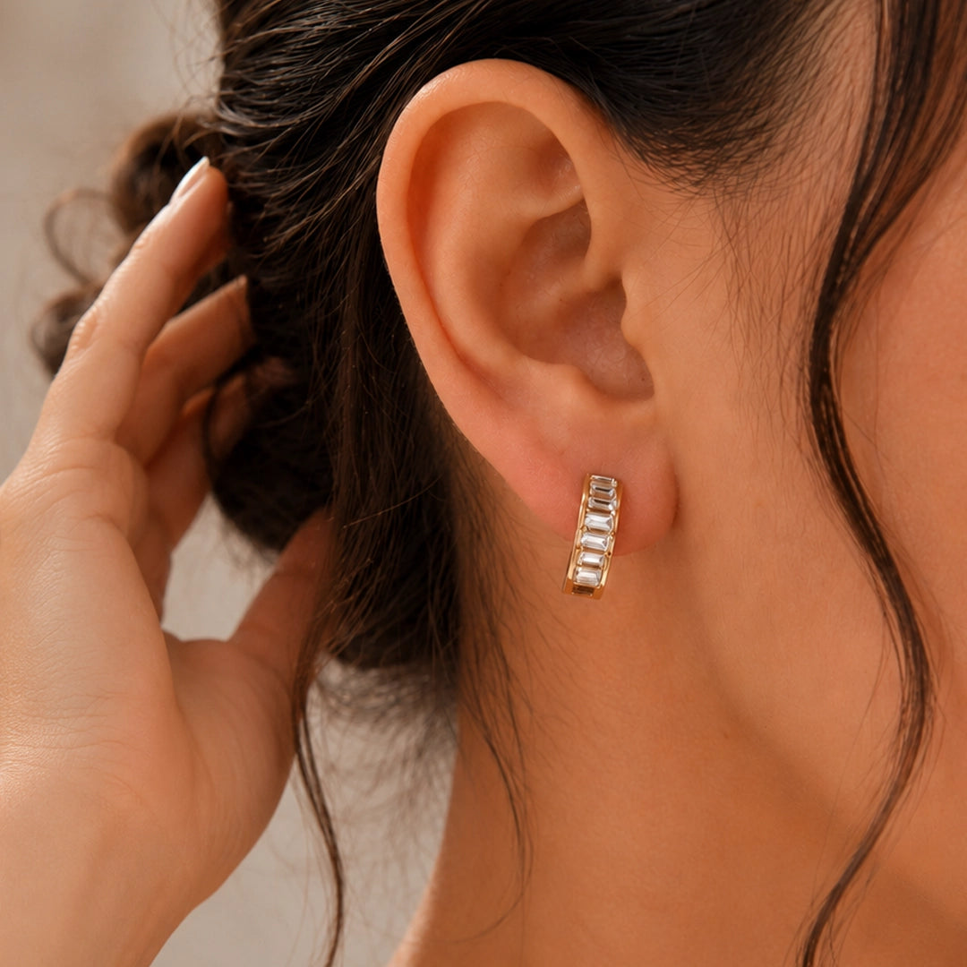 LUXE MINI BAGUETTE HOOPS