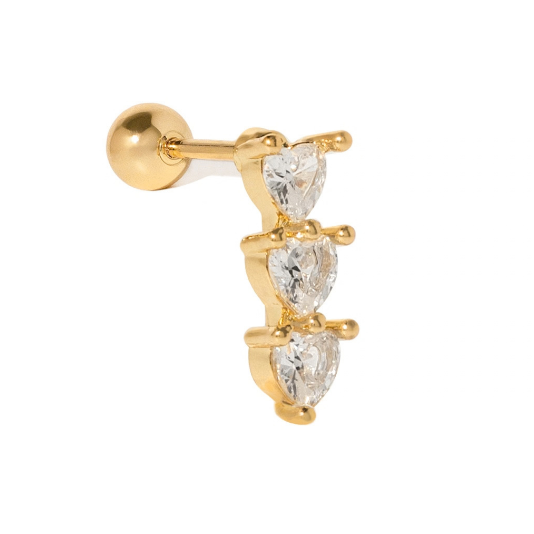 Lovely Hearts Gold Piercing