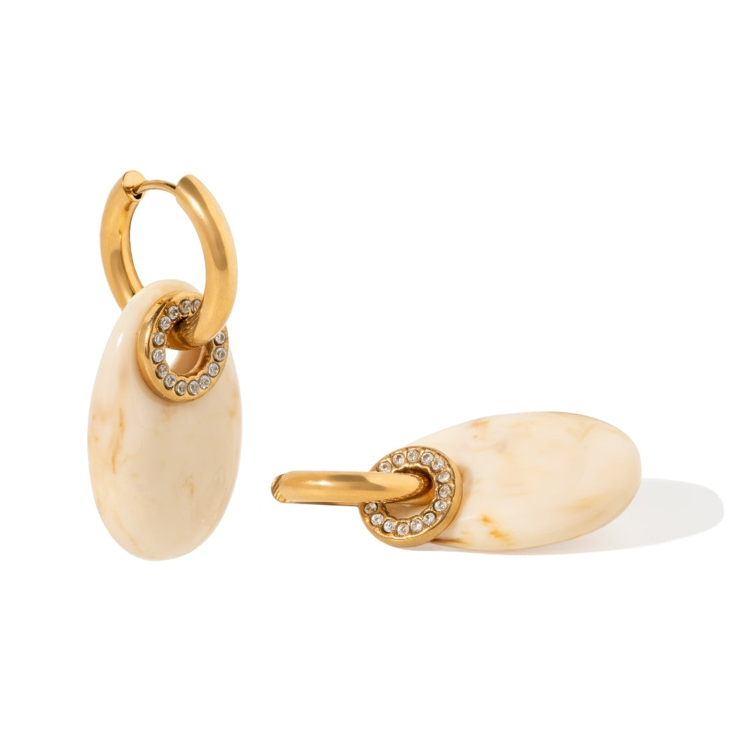 MARBLE GLOW HOOP EARRINGS