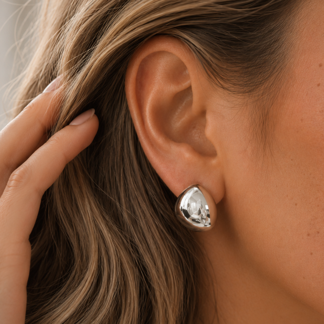 MOLTEN SILVER DROP EARRINGS