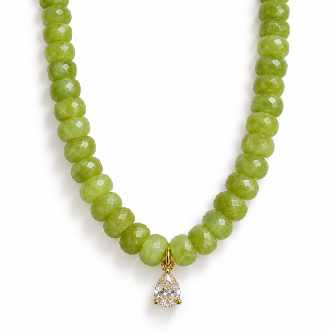 Matcha Jasper Gaia Necklace