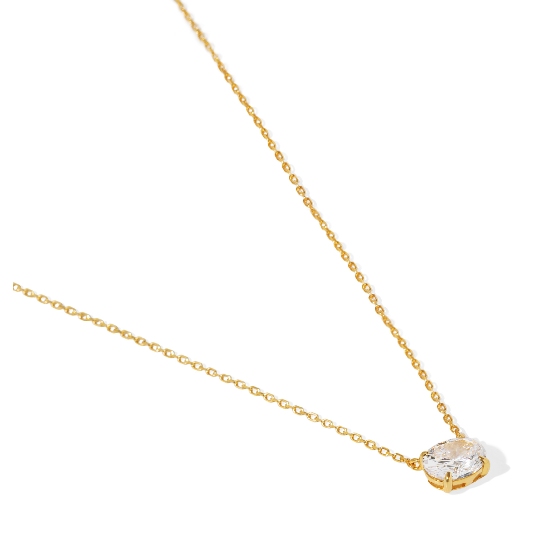 Oval Spark Gold Necklace