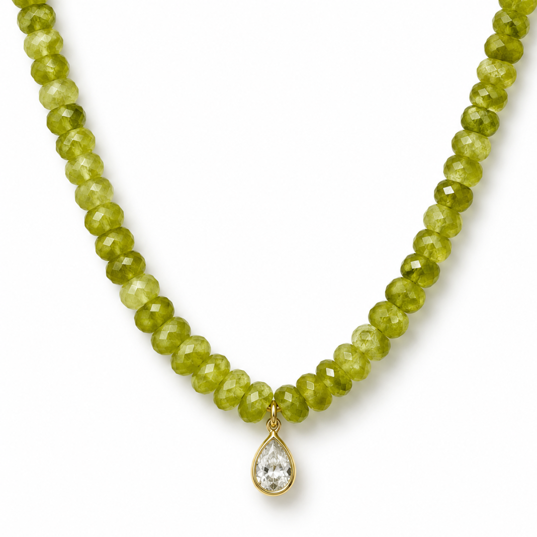 Olive Jasper Gaia Necklace