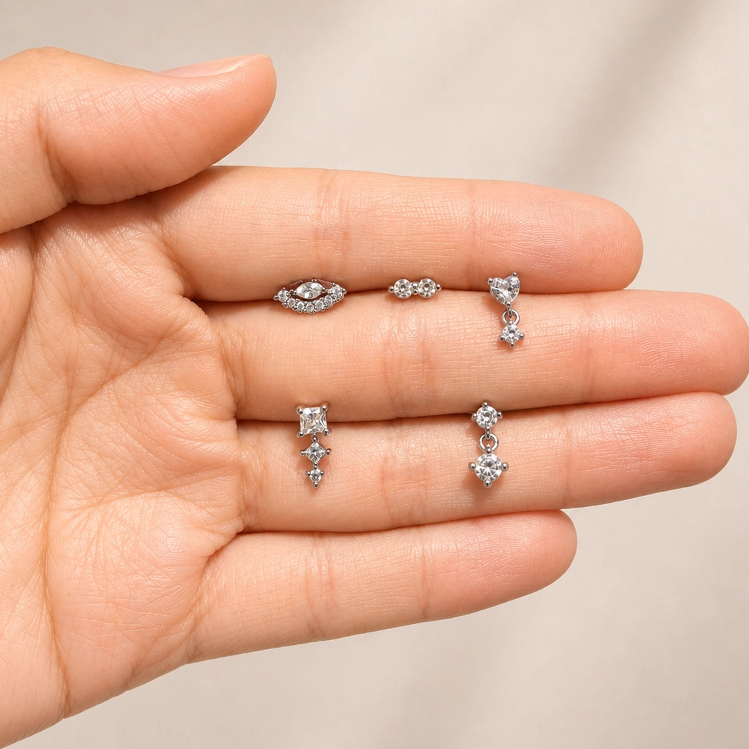 SILVER LUNAR ECLIPSE PIERCING