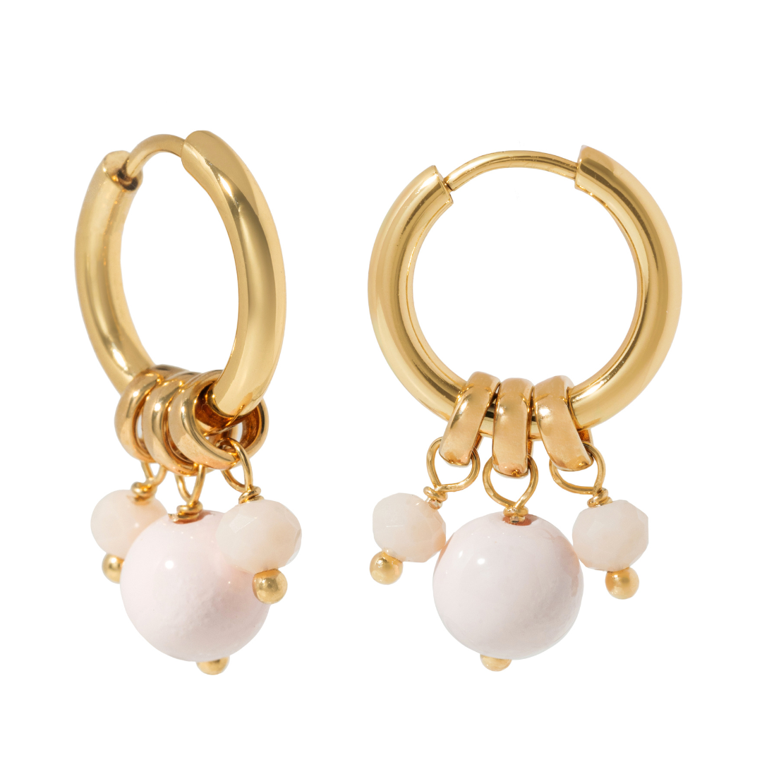 RADIANT BLUSH JADE HOOPS