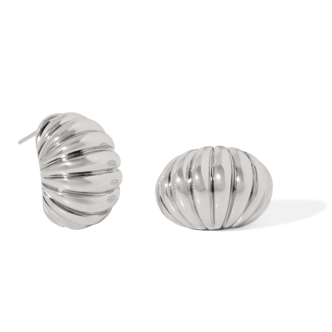 SCULPTED RIBBED EARRINGS