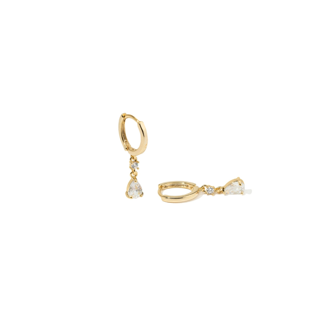 SHIMMER PEARL DROP HOOPS