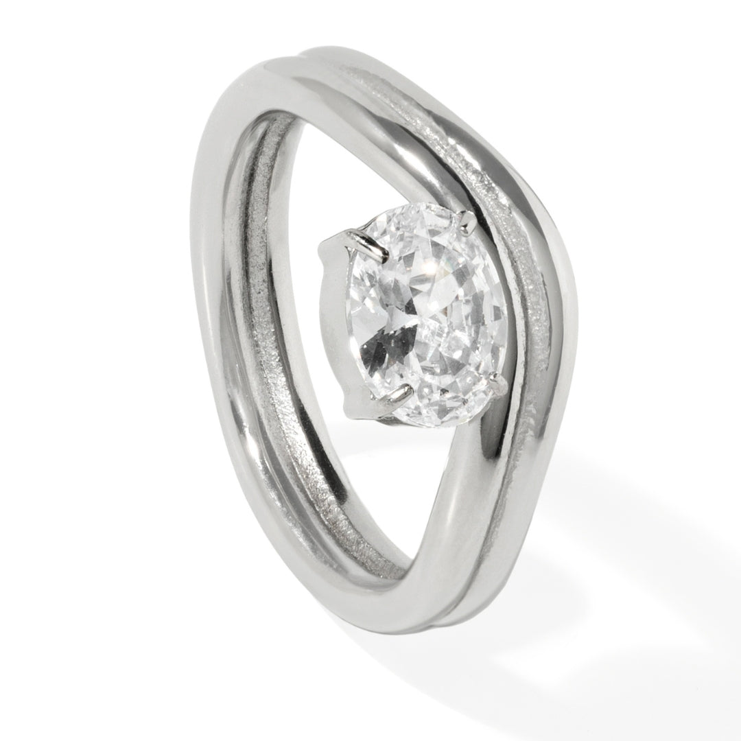 SILVER LUXE HALO RING