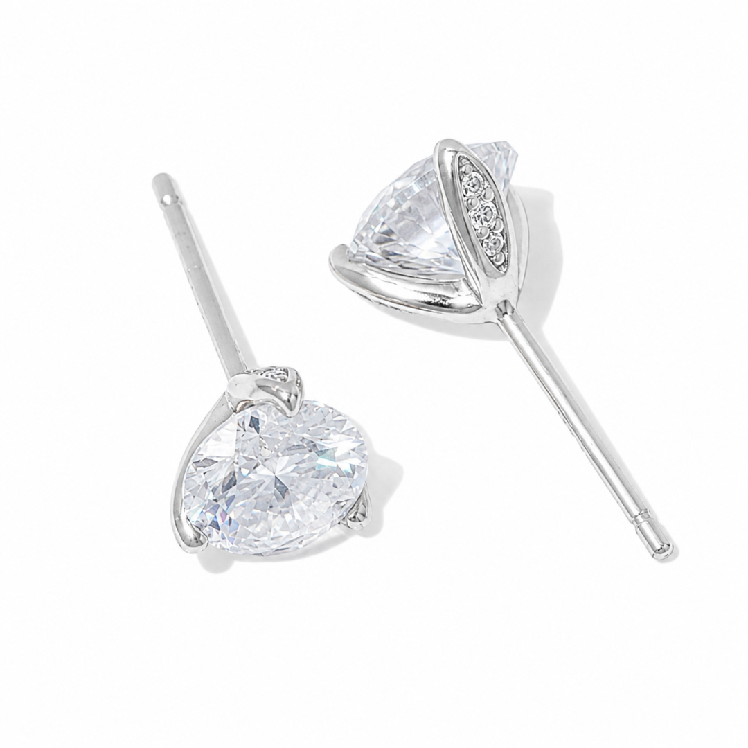 SILVER MOISSANITE SMALL STUDS