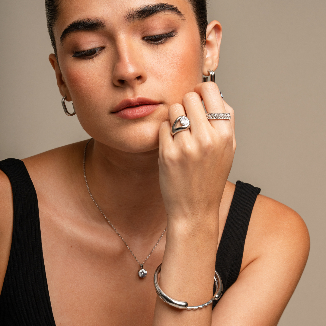 Silver Luxe Halo Cuff