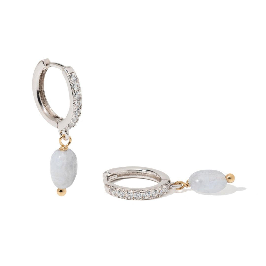 SKY GLOW CHALCEDONY HOOPS