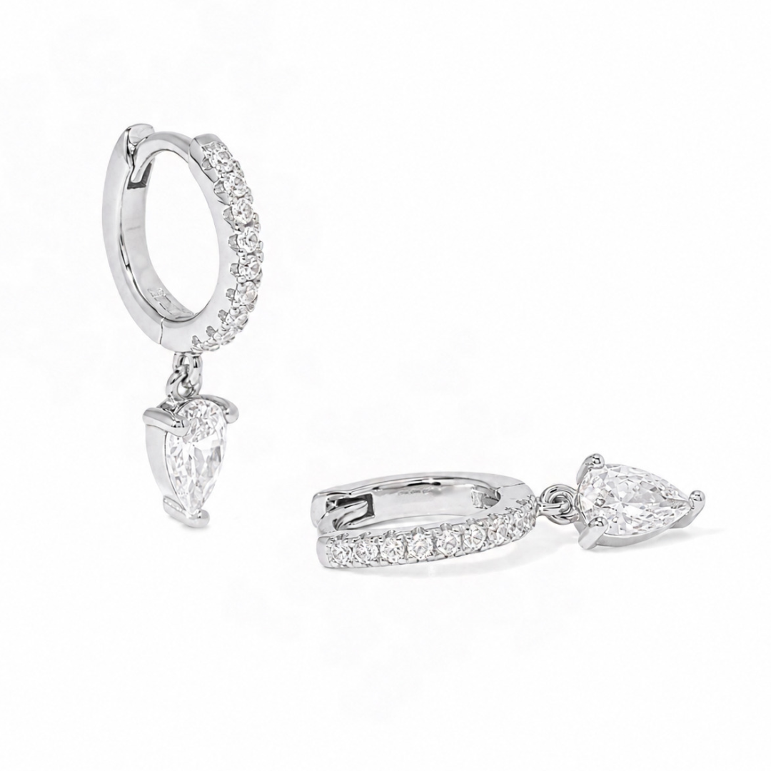 Silver Luxe Drop Huggies