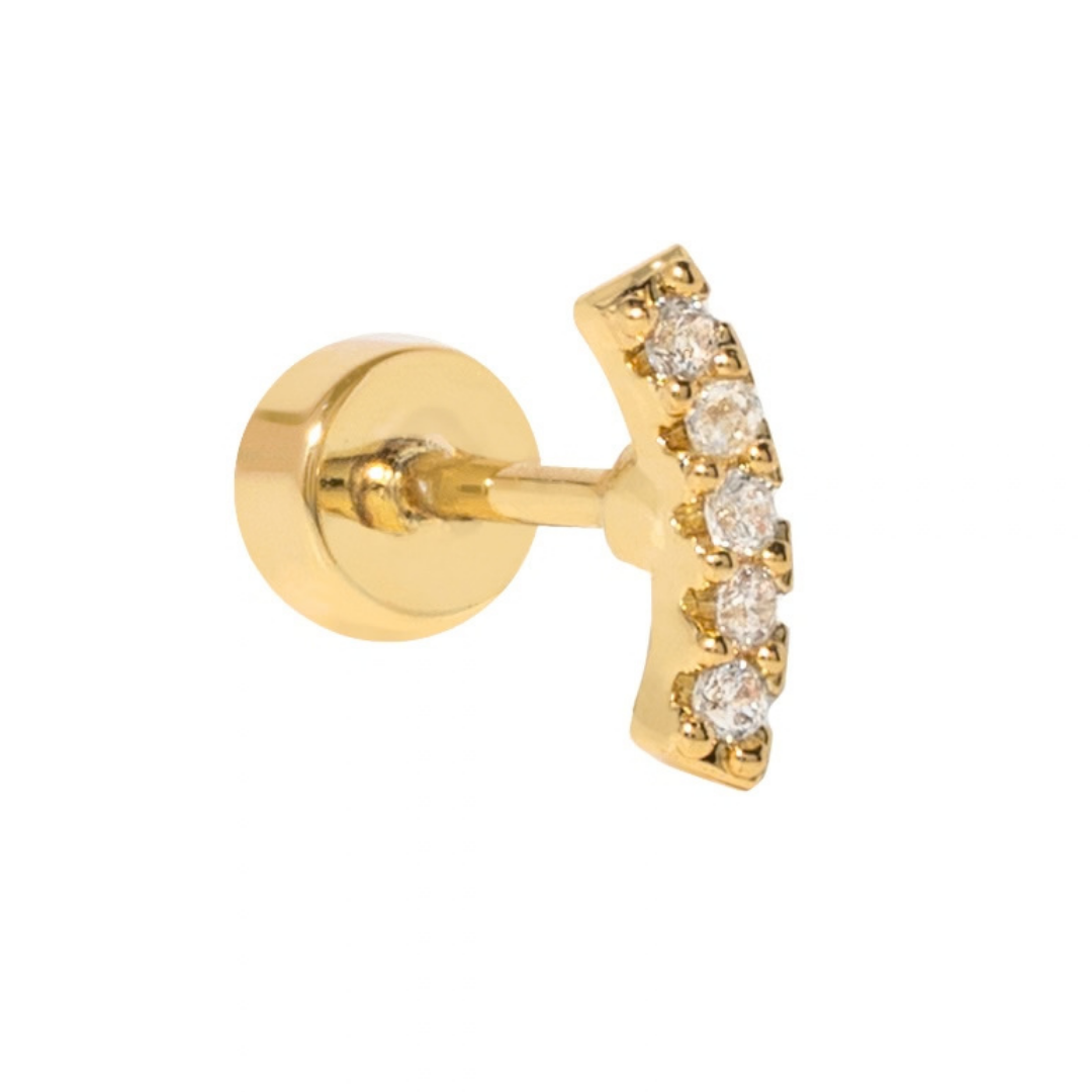 Sleek Sparkle Gold Piercing