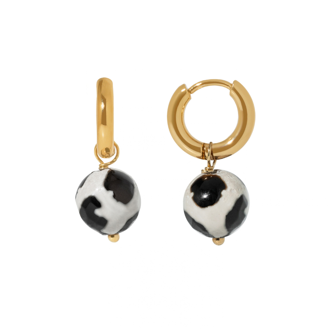 Holstein Agate Hoops