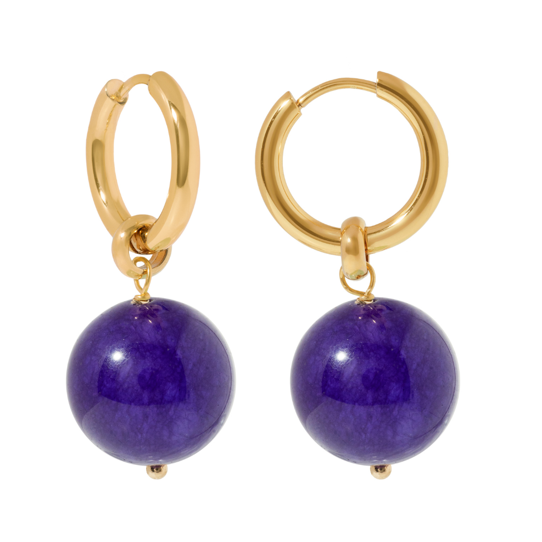 VIBRANT GRAPE JADE HOOPS