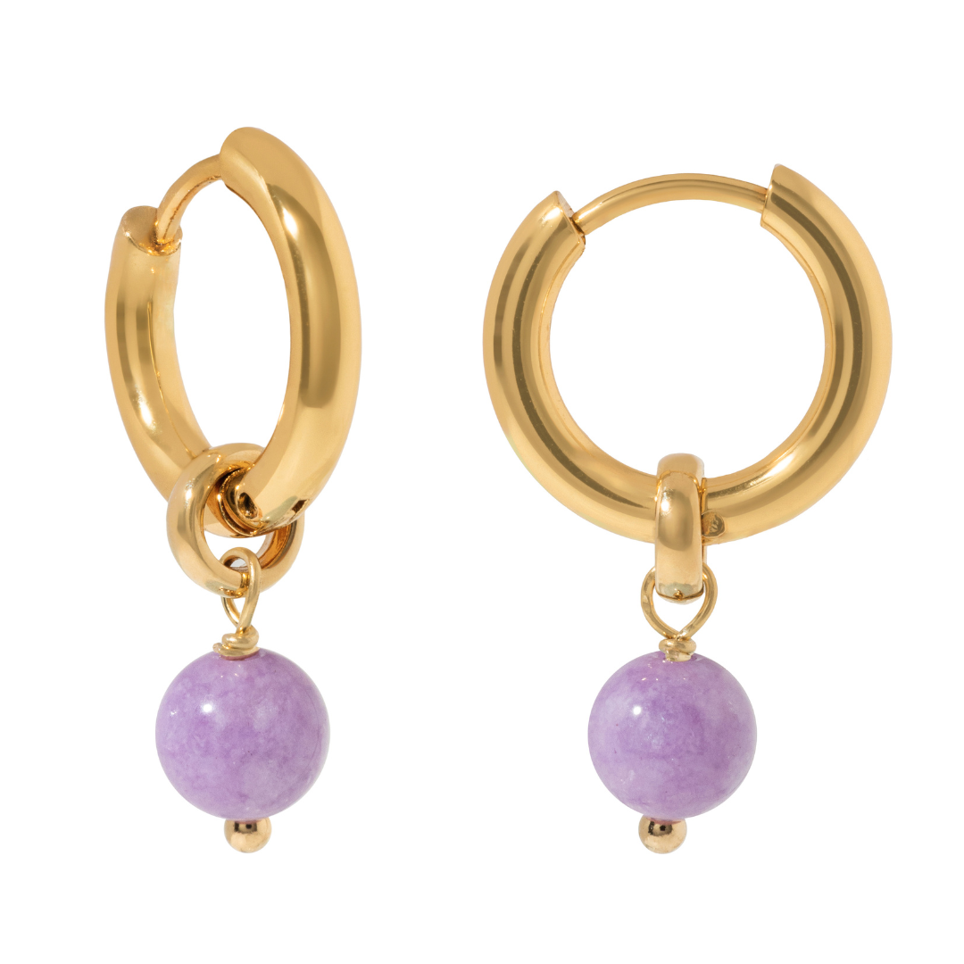 VIBRANT LILAC JADE HOOPS