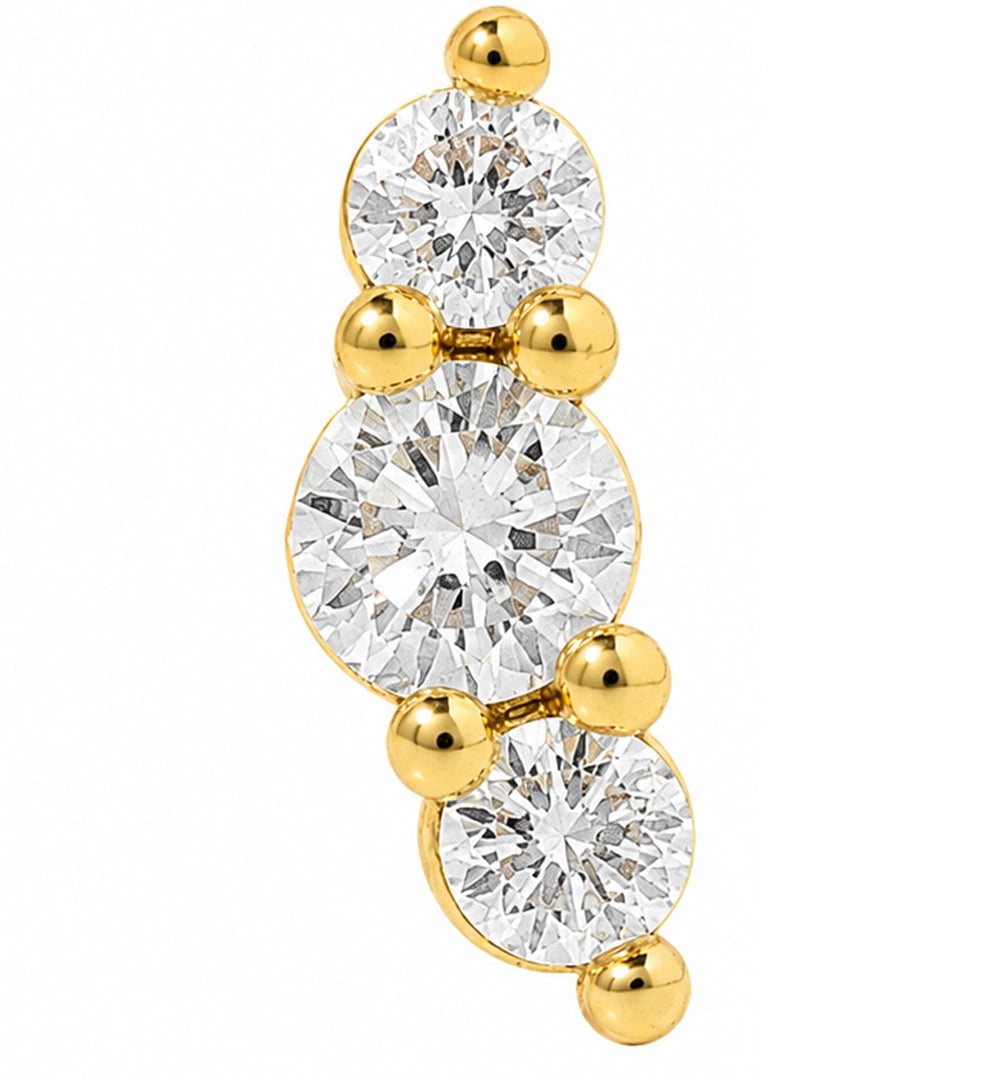 CRYSTAL SMALL GOLD PIERCING