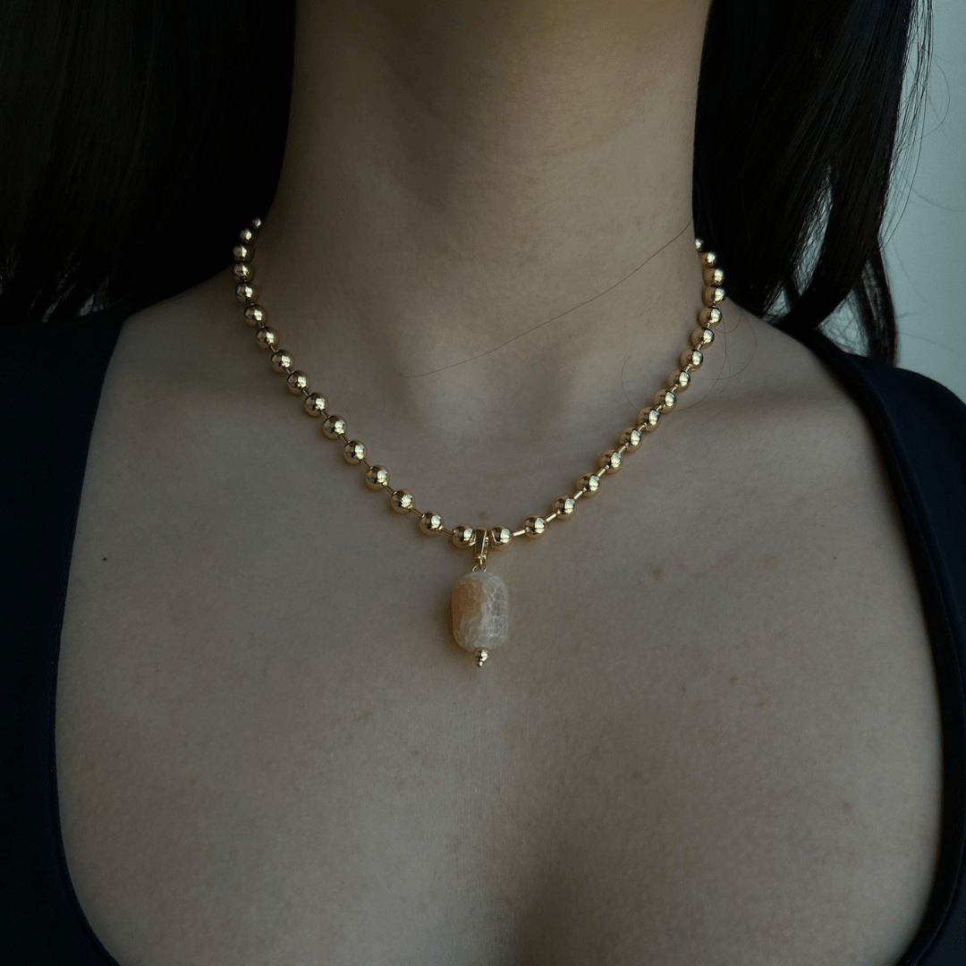 AGATE BEADED NECKLACE - COLLARES - Malandra Jewelry - TC2302 / EYHC13