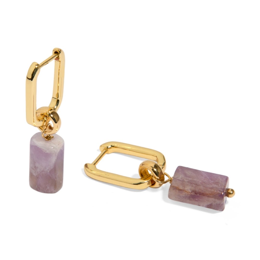 AMETHYST AURA EARRINGS - ARETES - Malandra Jewelry - TA1626
