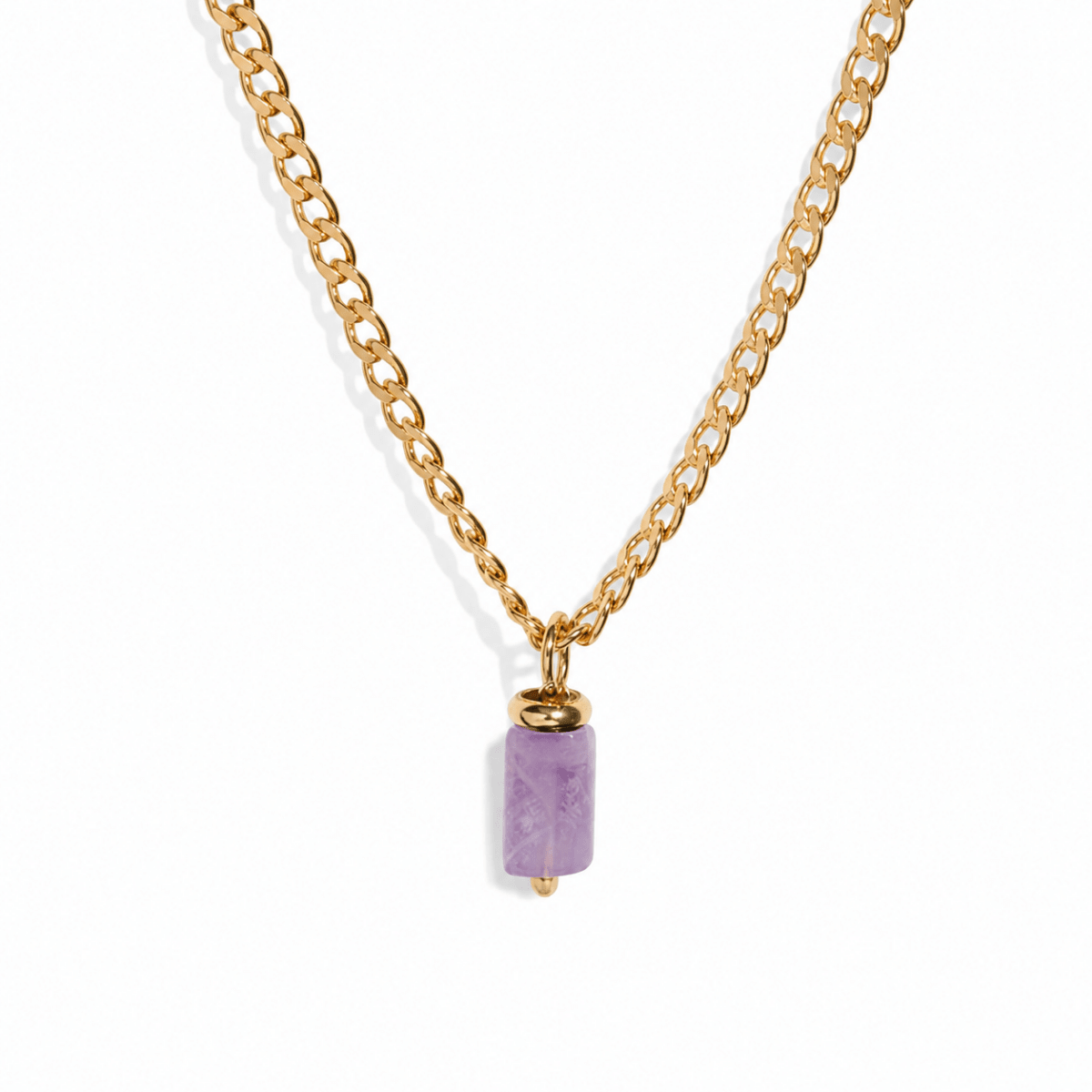 AMETHYST V AURA NECKLACE - COLLARES - Malandra Jewelry - TC1185