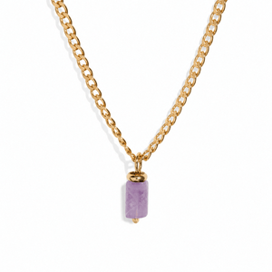 AMETHYST V AURA NECKLACE - COLLARES - Malandra Jewelry - TC1185