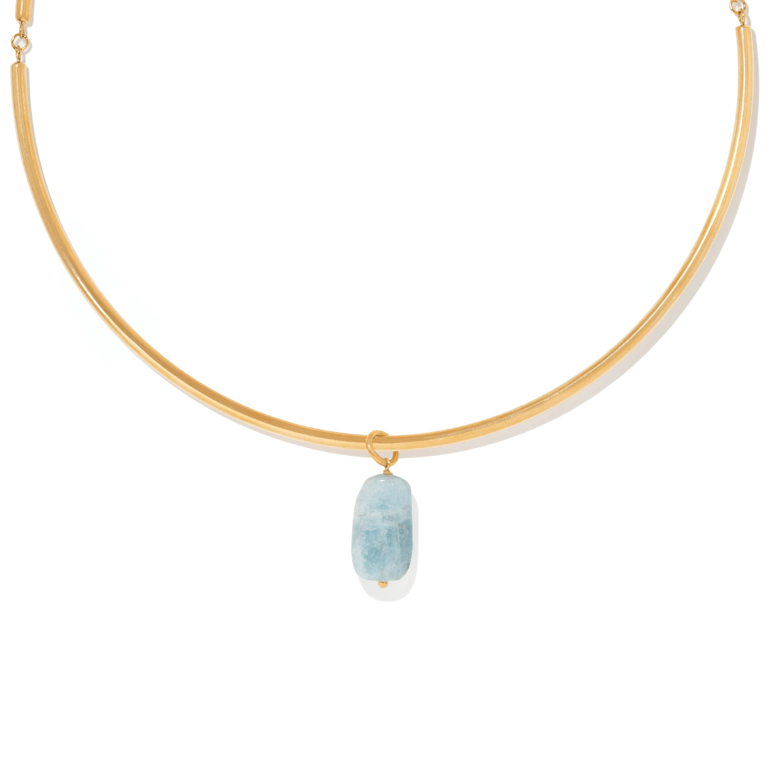Aquamarine Gaia Choker - COLLARES - Malandra Jewelry - TC2567