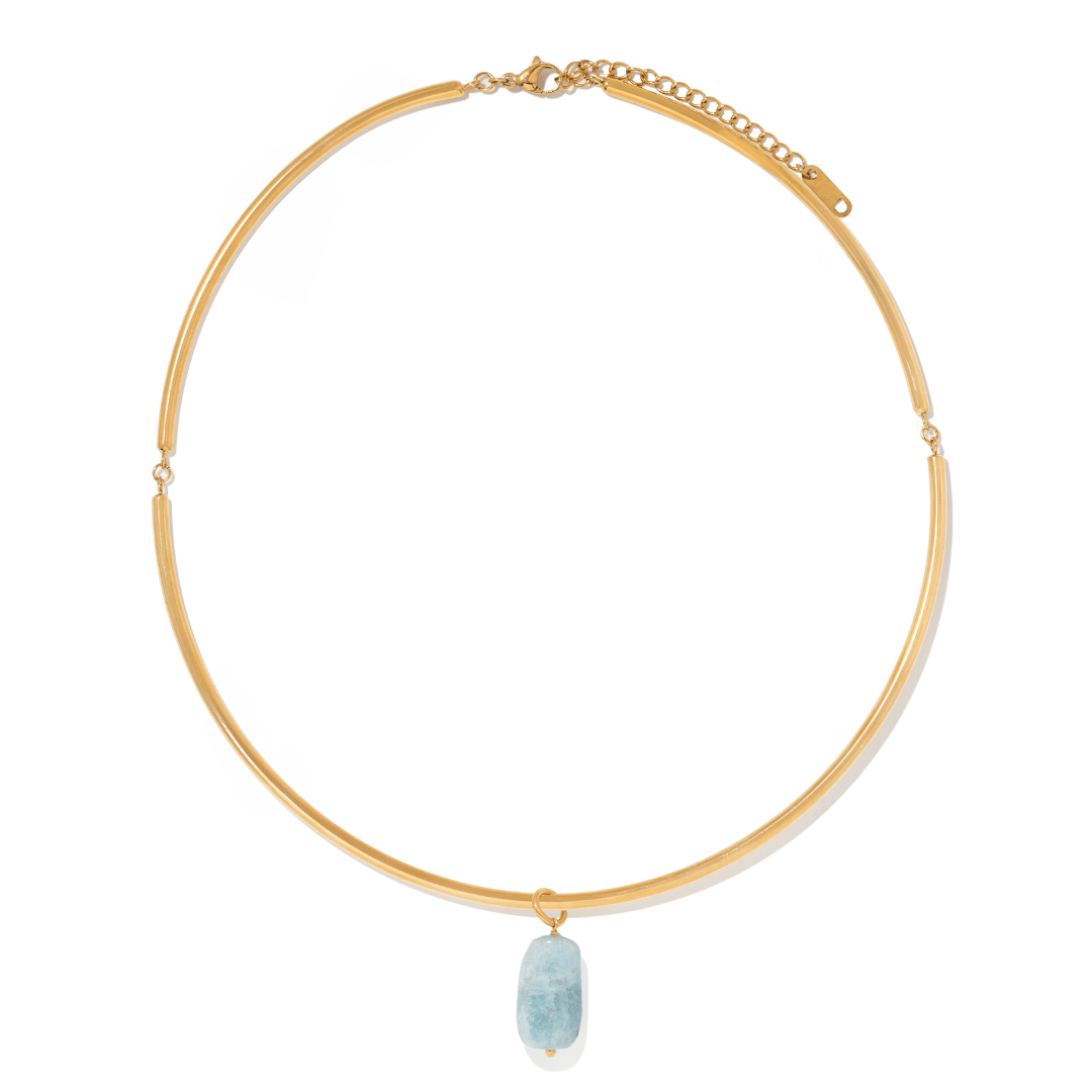 Aquamarine Gaia Choker - COLLARES - Malandra Jewelry - TC2567