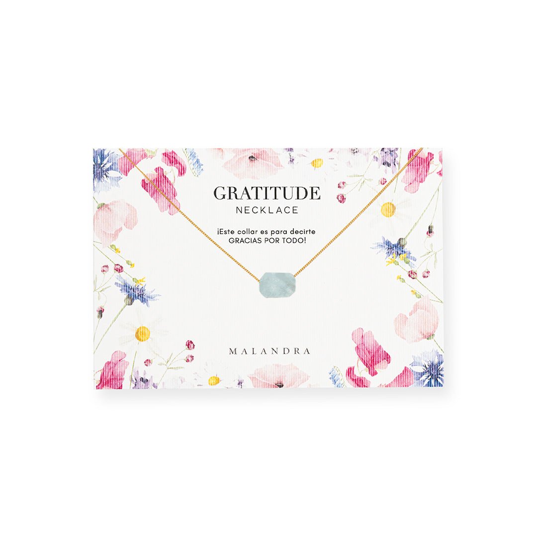 AQUAMARINE GLOW GRATITUDE NECKLACE - COLLARES - Malandra Jewelry - TC2200