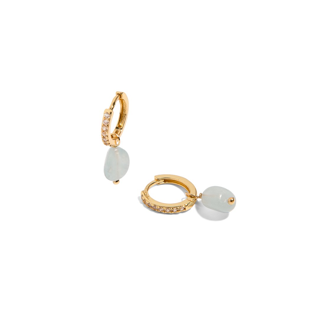 AQUAMARINE GRATITUDE EARRINGS - ARETES - Malandra Jewelry - TA1660