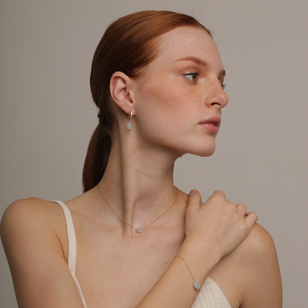 AQUAMARINE GRATITUDE EARRINGS - ARETES - Malandra Jewelry - TA1660