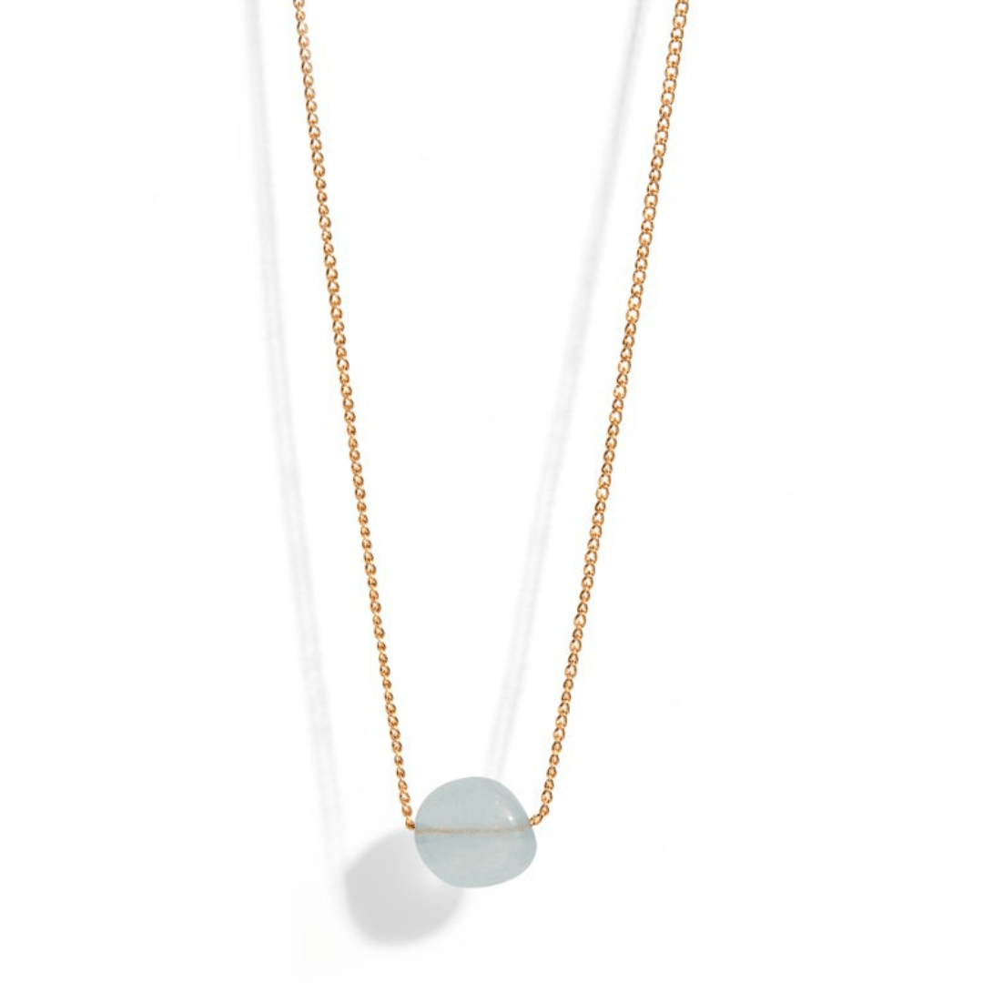 AQUAMARINE GRATITUDE NECKLACE - COLLARES - Malandra Jewelry - TC1642