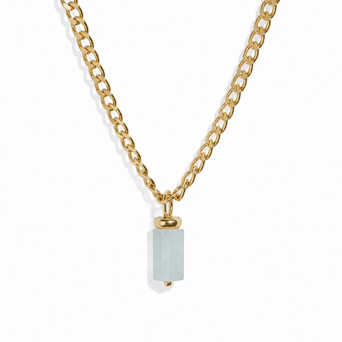 AQUAMARINE V AURA NECKLACE - COLLARES - Malandra Jewelry - TC1183