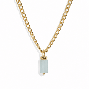 AQUAMARINE V AURA NECKLACE - COLLARES - Malandra Jewelry - TC1183