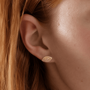AURUM CLARITY EYE STUDS - ARETES - Malandra Jewelry - EYHA92-MODEL  6 EARRING