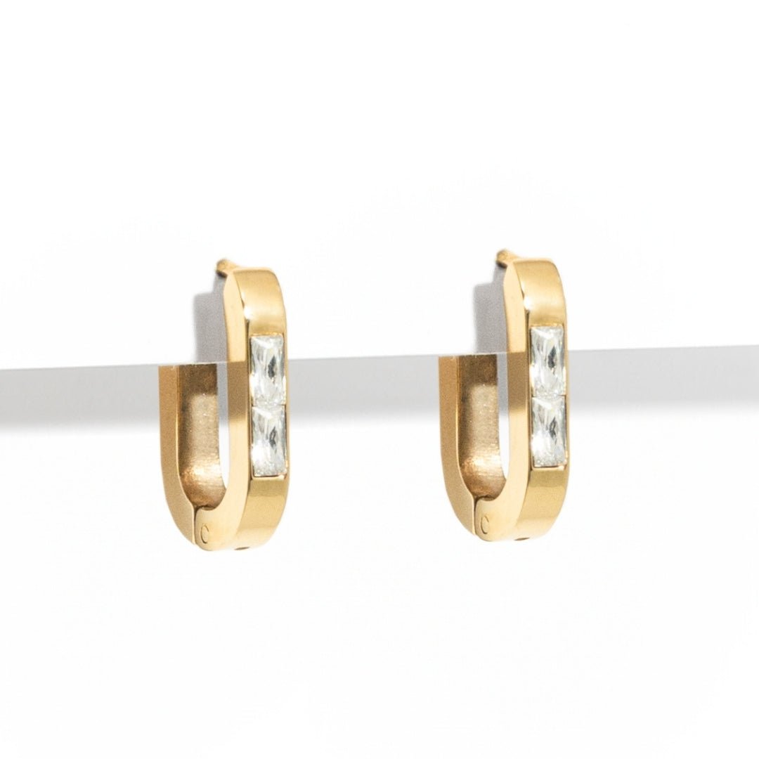 AURUM DUAL LUMEN HUGGIES - ARETES - Malandra Jewelry - EYHA88-MODEL  2 EARRING