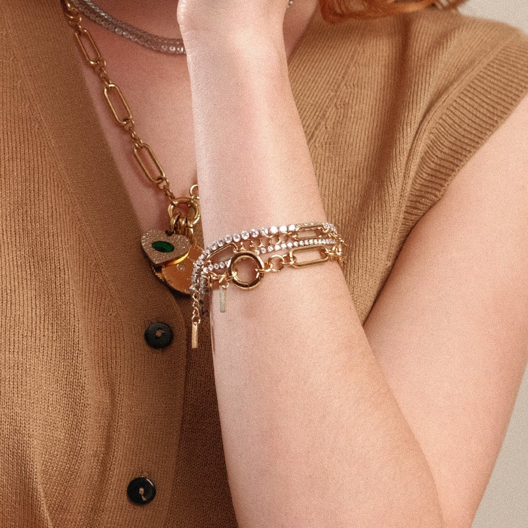 AURUM ESSENCE LINK BRACELET - PULSERAS - Malandra Jewelry - EYHP83-MODEL  1 BRACELET