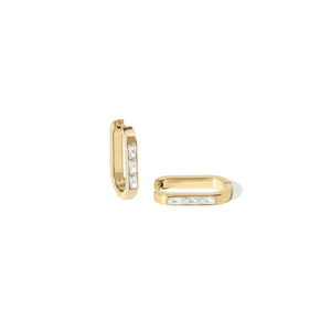 AURUM LUMEN GLEAM HUGGIES - ARETES - Malandra Jewelry - EYHA87-MODEL  1 EARRING