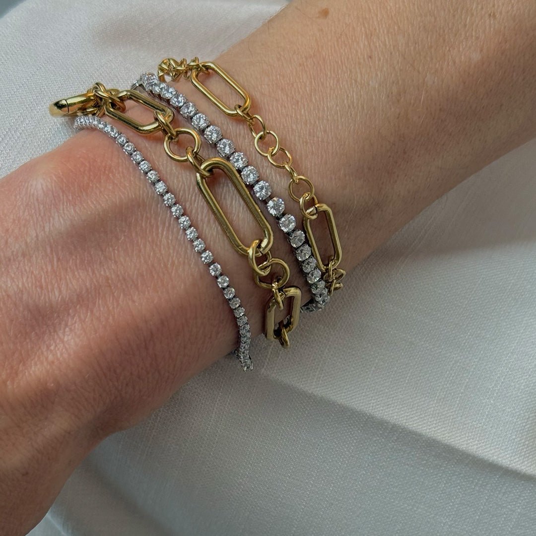 AURUM LUXE SLIM TENNIS BRACELET - PULSERAS - Malandra Jewelry - EYHP86-MODEL  4 BRACELET