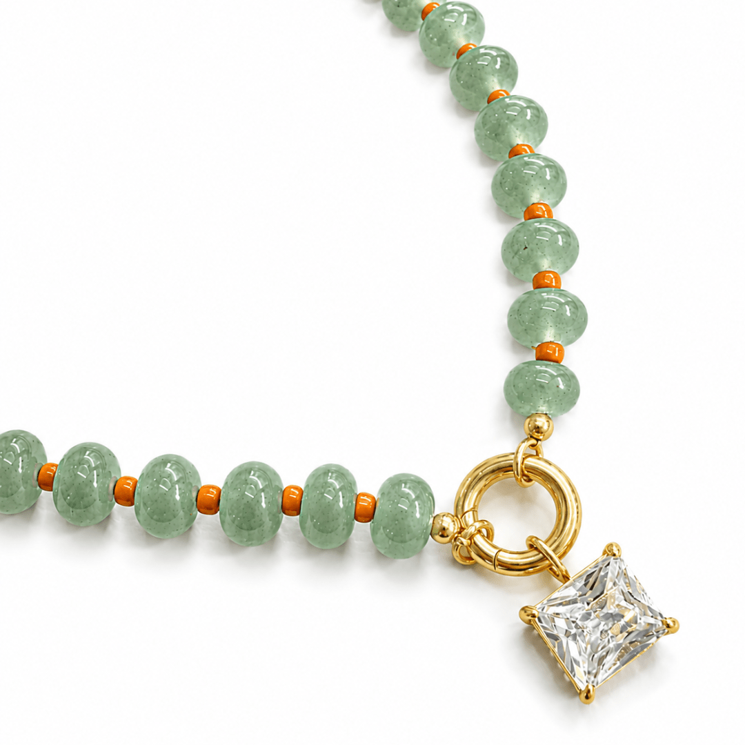 Aventurine Bar Necklace - COLLARES - Malandra Jewelry - EUWC580-JDN0106056-GN