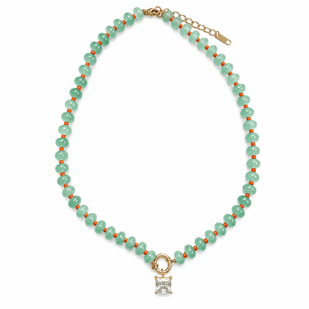 Aventurine Bar Necklace - COLLARES - Malandra Jewelry - EUWC580-JDN0106056-GN
