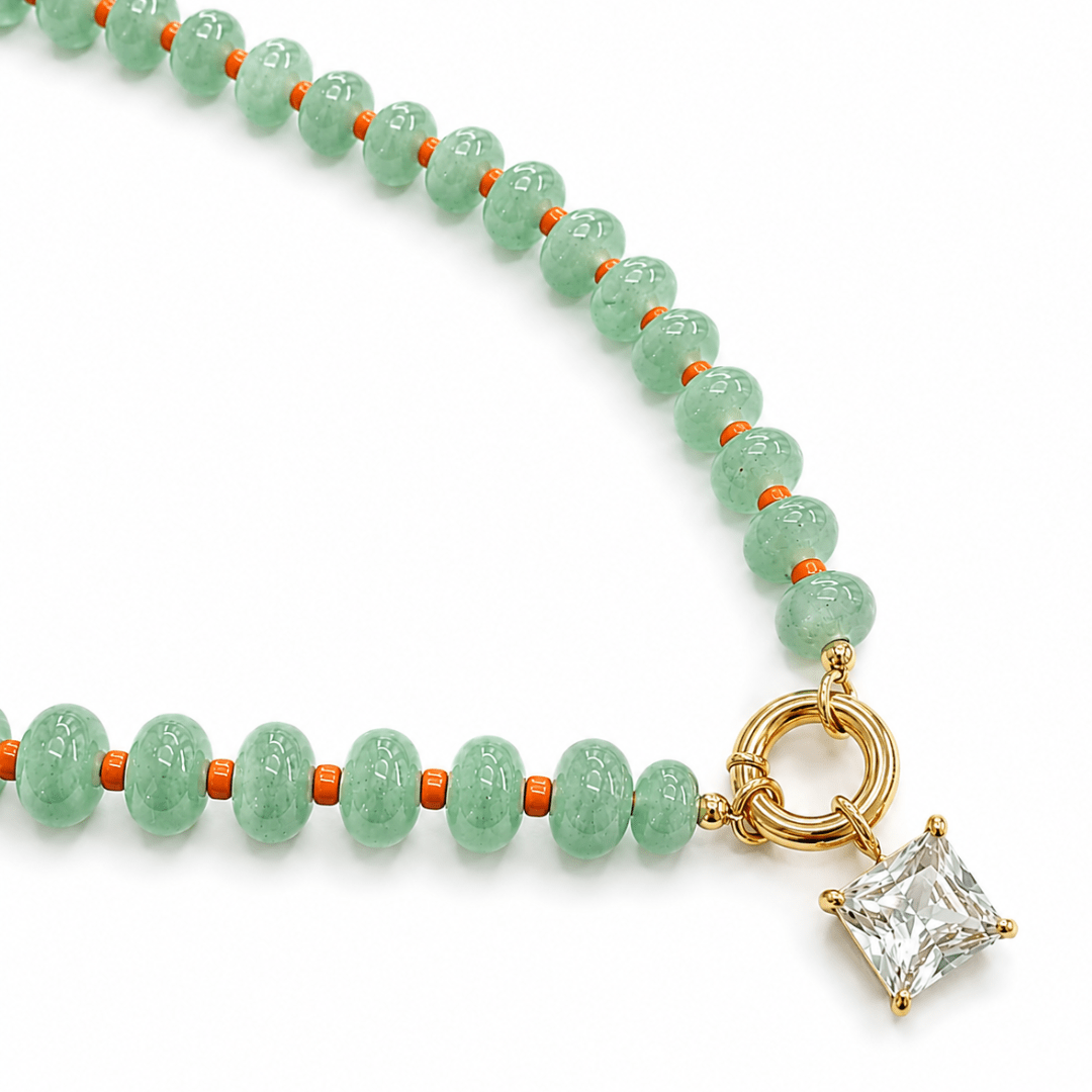 Aventurine Bar Necklace - COLLARES - Malandra Jewelry - EUWC580-JDN0106056-GN