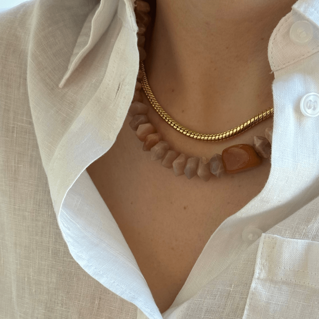 AVENTURINE MOON TERRA NECKLACE - COLLARES - Malandra Jewelry - TC2076