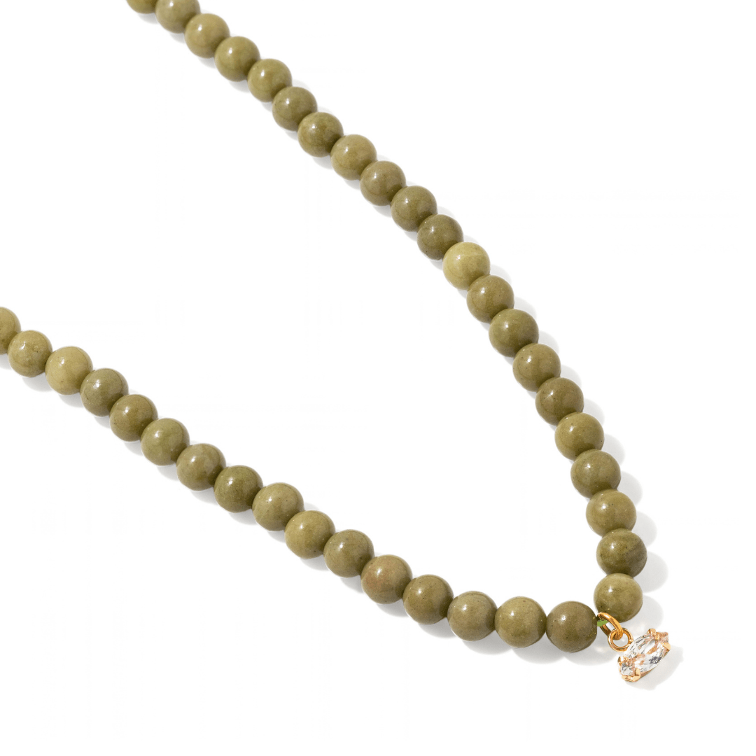 Avocado Jade Gaia Necklace - COLLARES - Malandra Jewelry - TC2696
