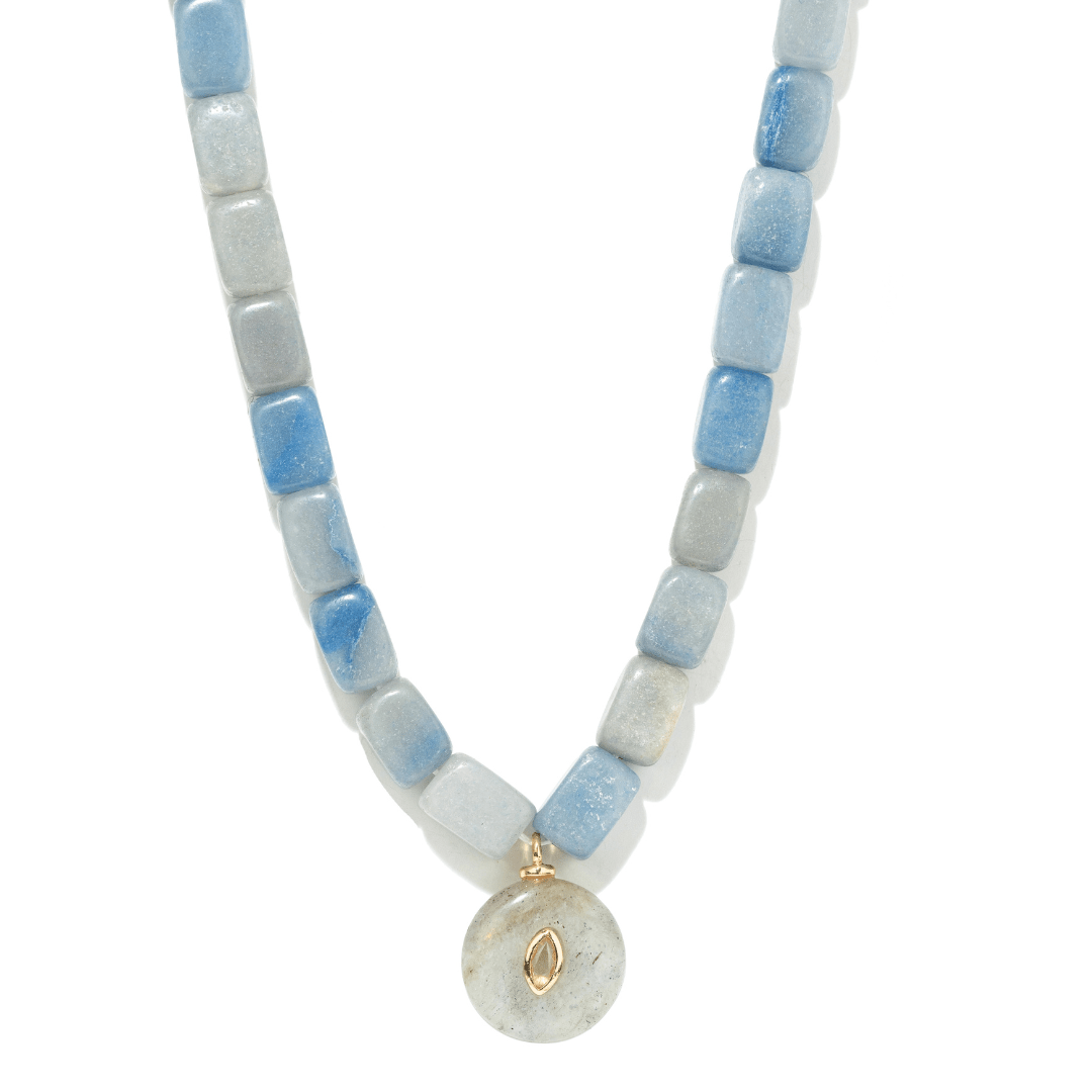 AZURE AVENTURINE GAIA NECKLACE - COLLARES - Malandra Jewelry - TC2436