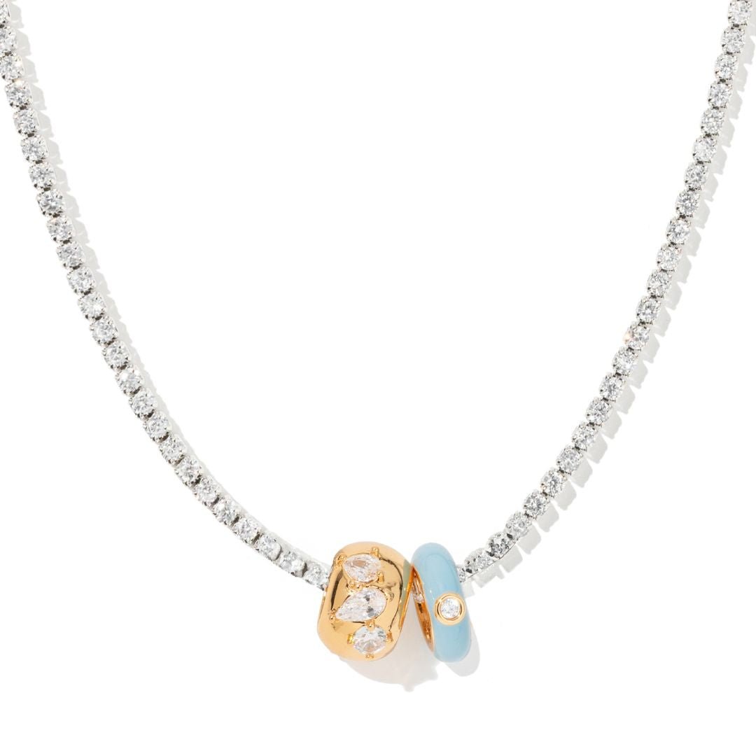 BABY BLUE GLOW CHARM - DIJES - Malandra Jewelry - EYHD170-"Model 6  " CELESTE