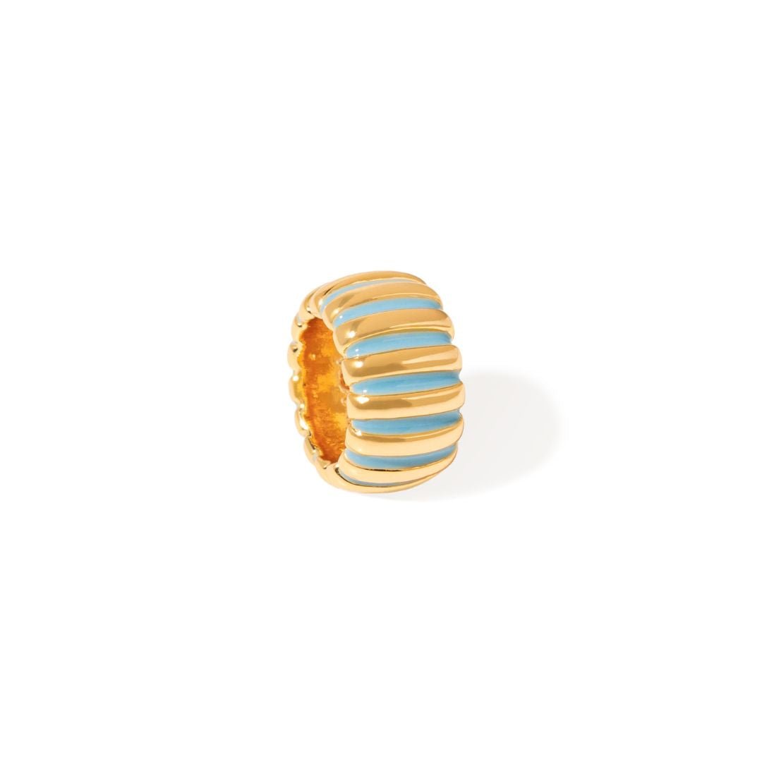 BABY BLUE RIBBED CHARM - DIJES - Malandra Jewelry - EYHD159-Model 5  CELESTE