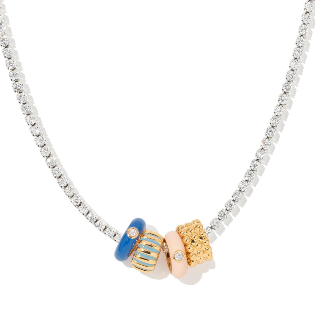 BABY BLUE RIBBED CHARM - DIJES - Malandra Jewelry - EYHD159-Model 5  CELESTE