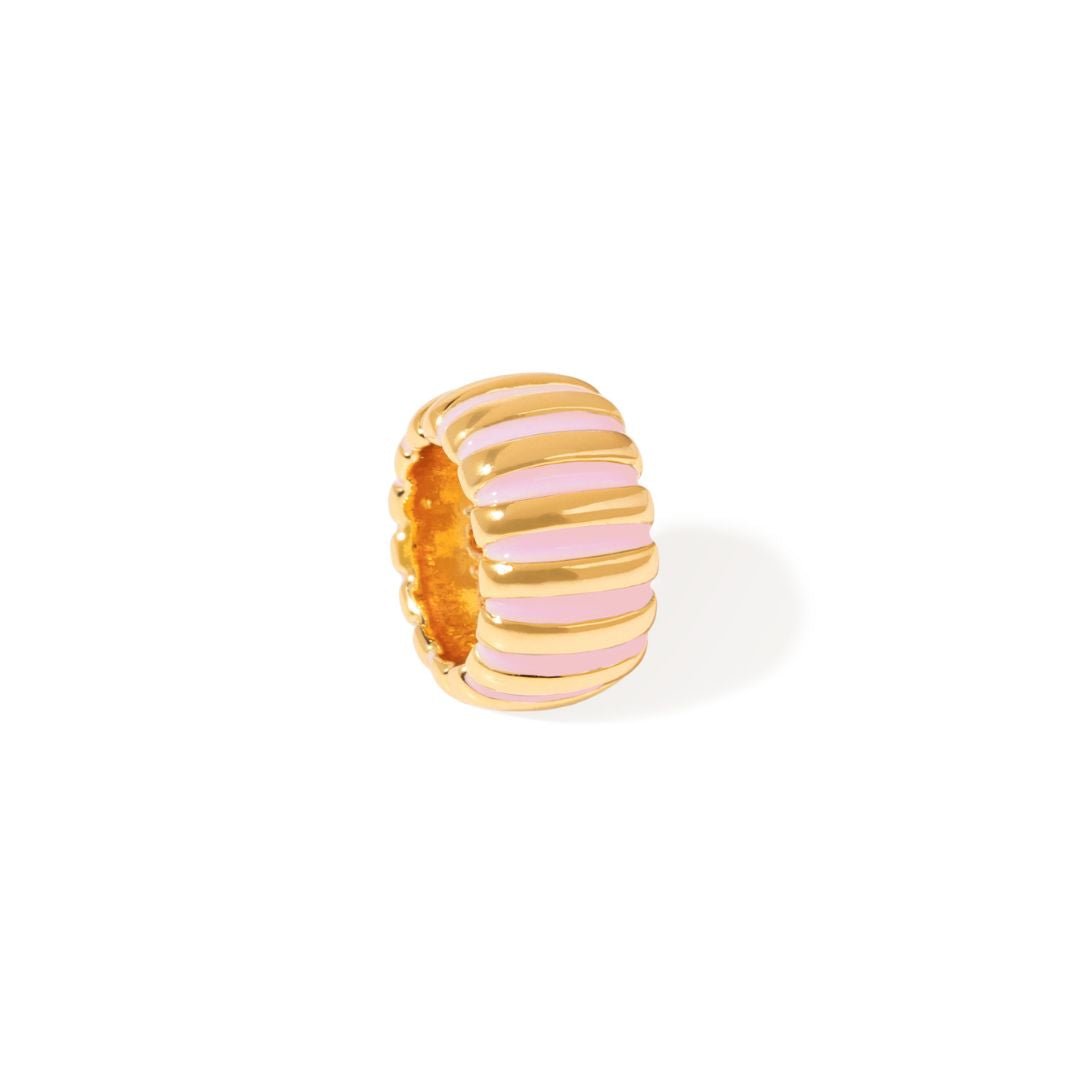 BABY PINK RIBBED CHARM - DIJES - Malandra Jewelry - EYHD154-Model 5  ROSA