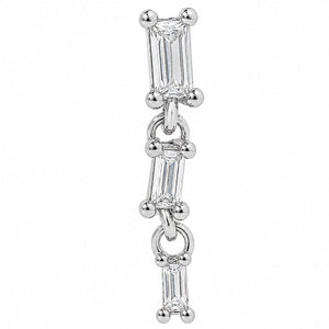 BAGUETTE DROP SILVER PIERCING - ARETES - Malandra Jewelry - ZTA29.P-EGD1625